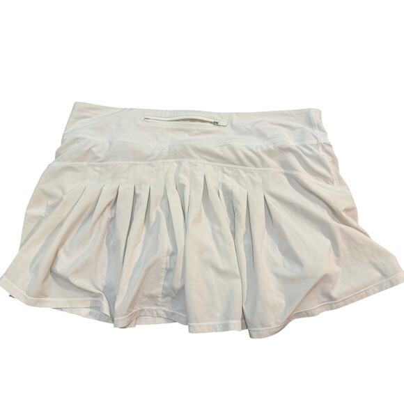 Lululemon white tennis skirt w ruffles & shorts skort sz 12 gently used - Picture 2 of 10
